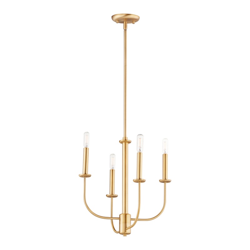 Maxim 10324SBR Wesley Four Light Chandelier, Satin Brass