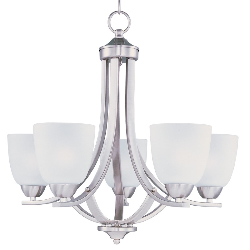 Maxim 11225FTSN Axis Five Light Chandelier, Satin Nickel