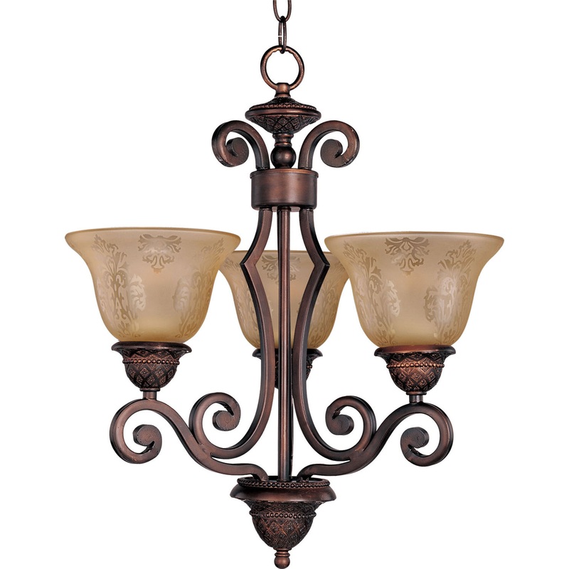 Maxim 11235SAOI Symphony Three Light Chandelier, Oil Rubbed Bronze
