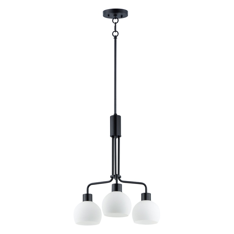 Maxim 11276SWBK Coraline Three Light Chandelier, Black