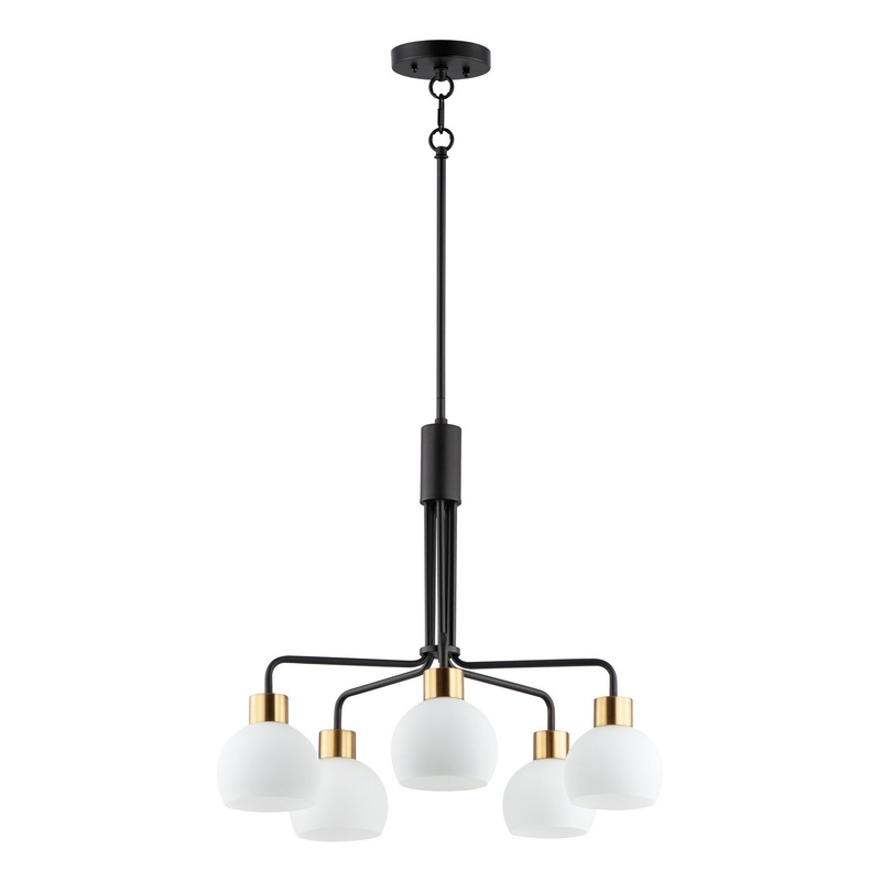 Maxim 11277SWBZSBR Coraline Five Light Chandelier, Bronze / Satin Brass