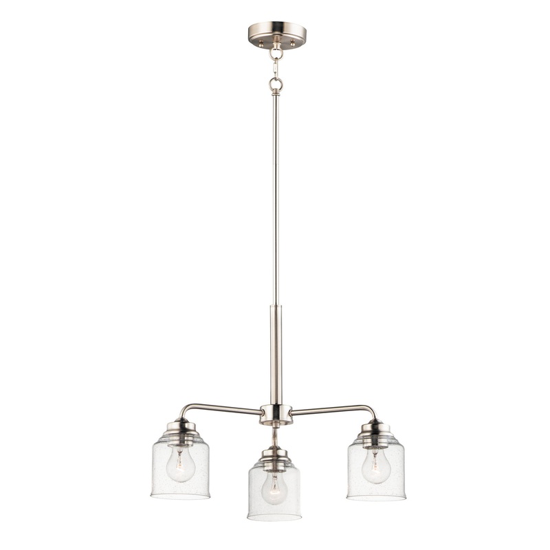Maxim 12260CDSN Acadia Three Light Semi-Flush Mount/Chandelier, Satin Nickel