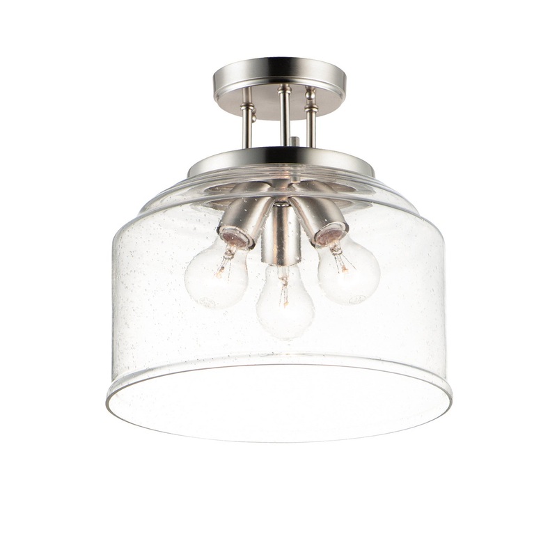 Maxim 12271CDSN Acadia Three Light Semi-Flush Mount, Satin Nickel