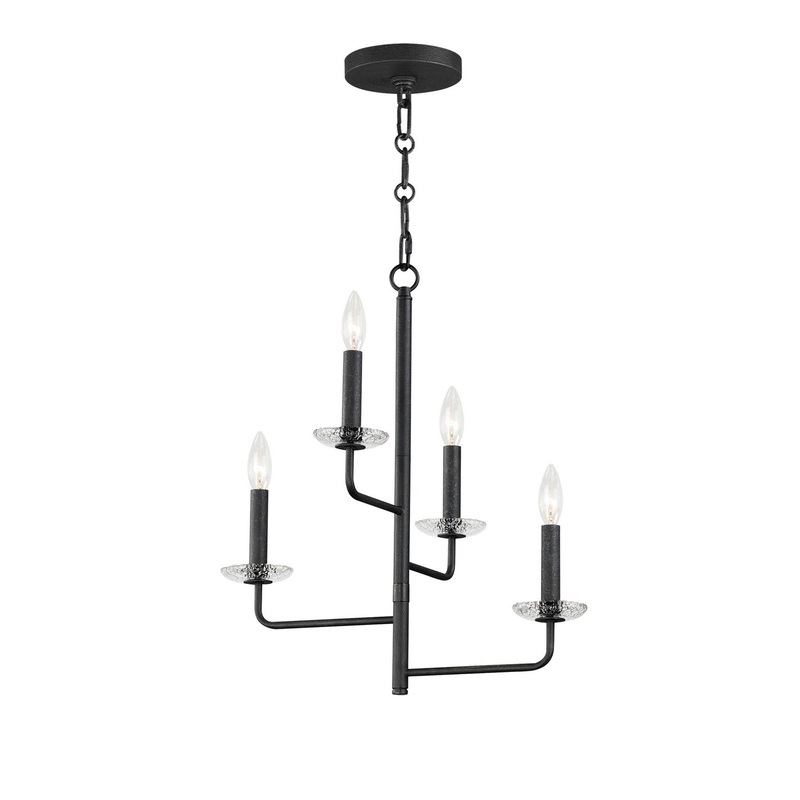 Maxim 12324TCAR Madeira Four Light Chandelier, Anthracite