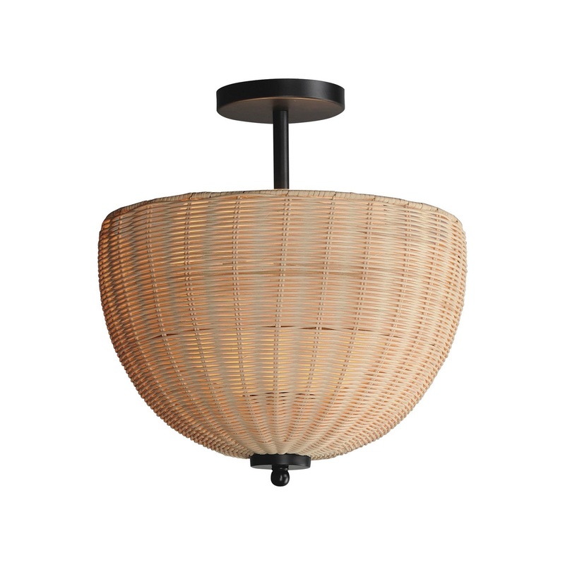 Maxim 12604NABK Maldives Two Light Semi Flush/Pendant, Black