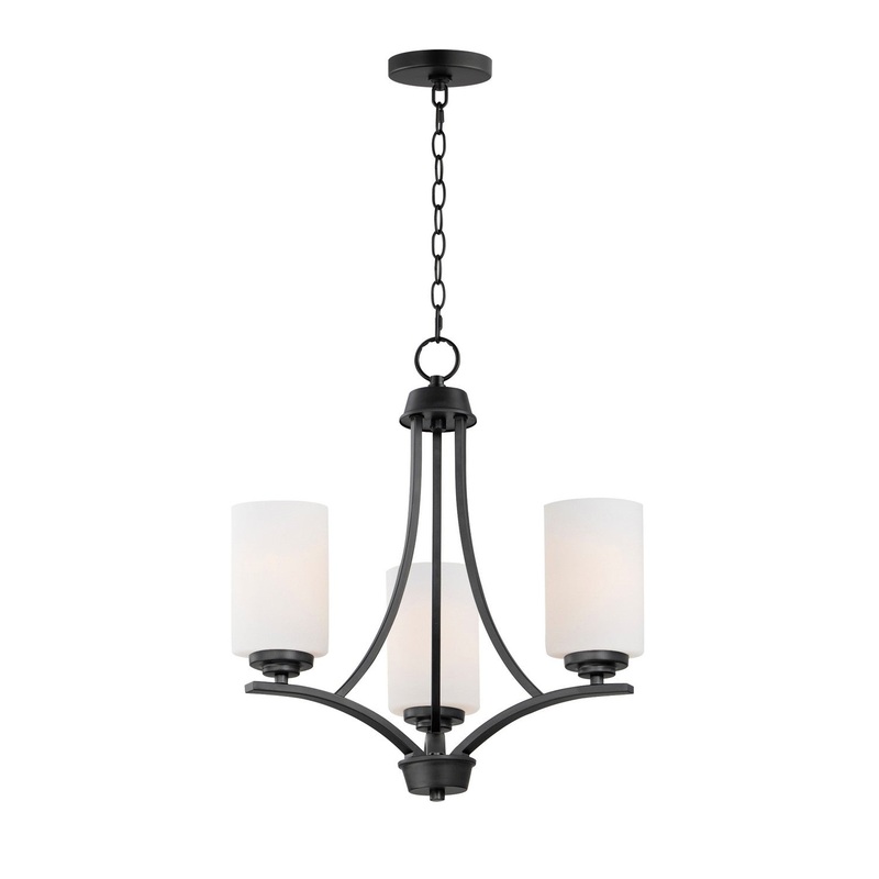 Maxim 20033SWBK Deven Three Light Chandelier, Black