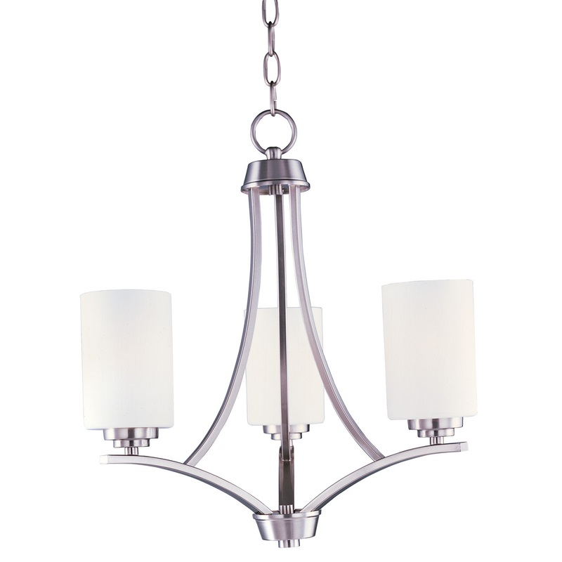 Maxim 20033SWSN Deven Three Light Chandelier, Satin Nickel