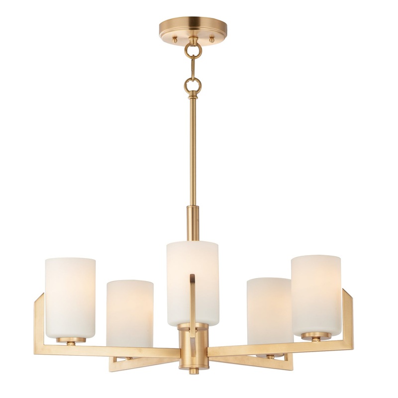 Maxim 21286SWSBR Dart Five Light Chandelier, Satin Brass