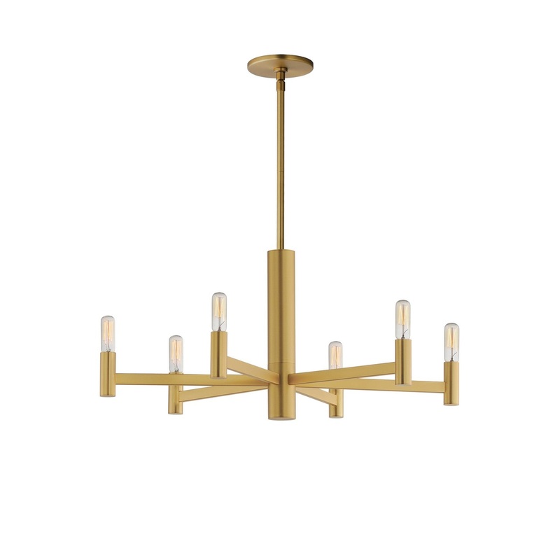 Maxim 21366NAB Emana Six Light Chandelier, Natural Aged Brass