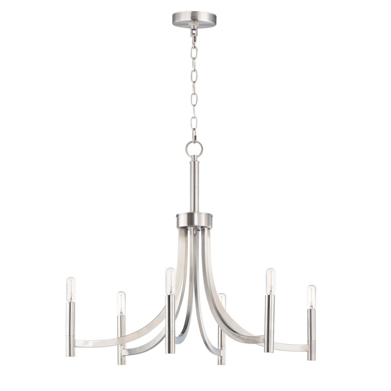 Maxim 21526SN Lyndon Six Light Chandelier, Satin Nickel