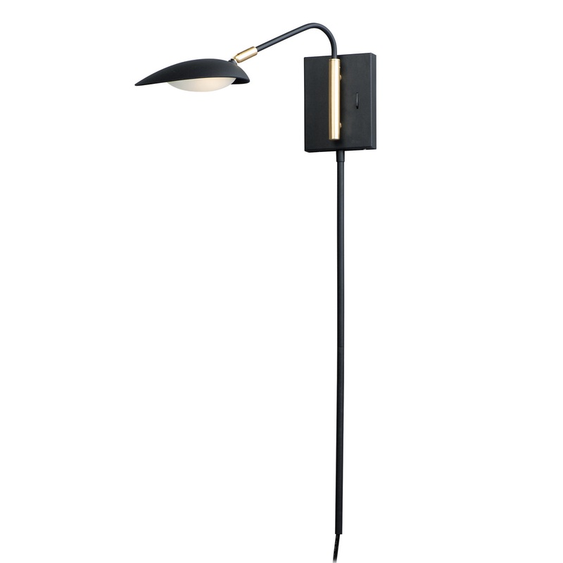 Maxim 21691BKSBR Scan LED Wall Sconce, Black / Satin Brass