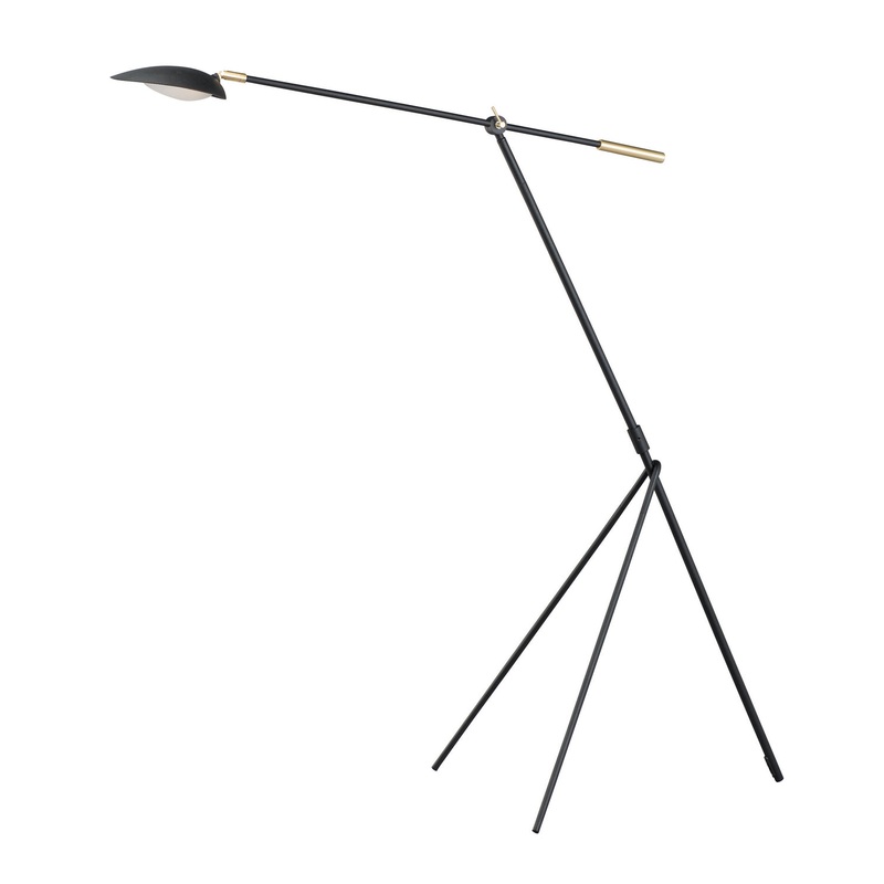 Maxim 21694BKSBR Scan LED Floor Lamp, Black / Satin Brass