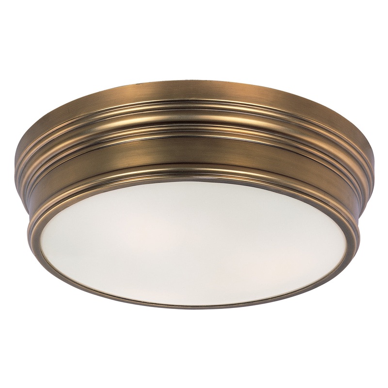Maxim 22371SWNAB Fairmont Three Light Flush Mount, Natural Aged Brass