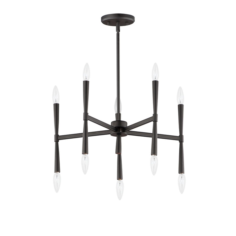 Maxim 24625BK Rome Ten Light Chandelier, Black