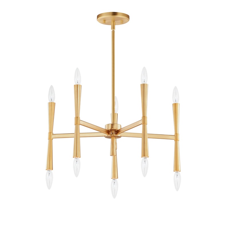 Maxim 24625SBR Rome Ten Light Chandelier, Satin Brass