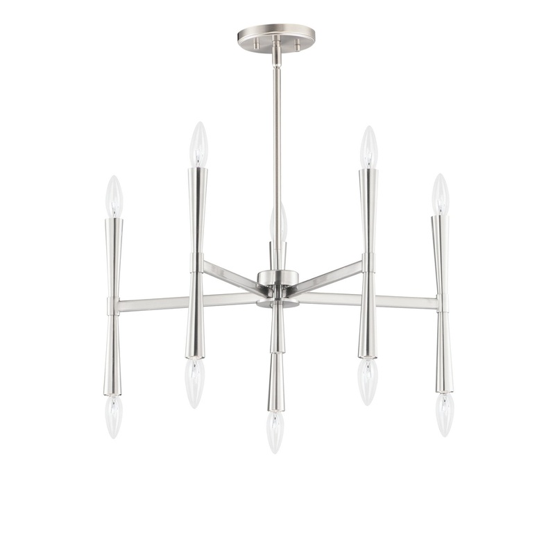 Maxim 24625SN Rome Ten Light Chandelier, Satin Nickel