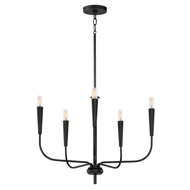 Maxim 24815BK Vela Five Light Chandelier, Black