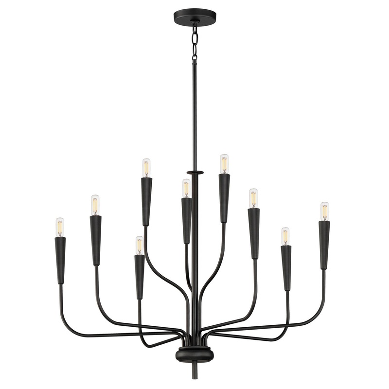 Maxim 24819BK Vela Nine Light Chandelier, Black