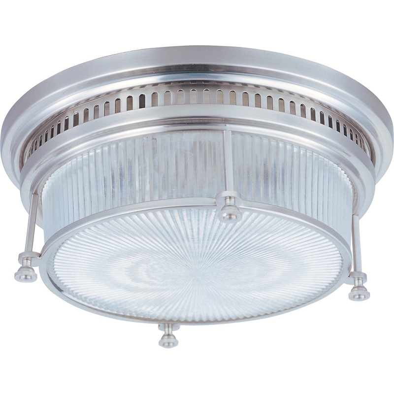 Maxim 25000CLSN Hi-Bay Two Light Flush Mount, Satin Nickel