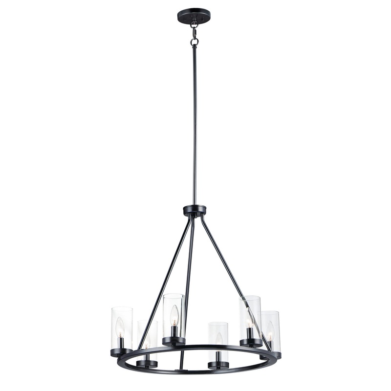 Maxim 25255CLBK Sentinel Six Light Chandelier, Black