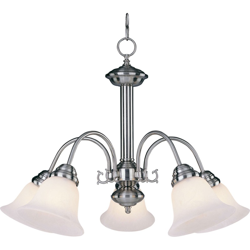 Maxim 2698MRSN Malaga Five Light Chandelier, Satin Nickel