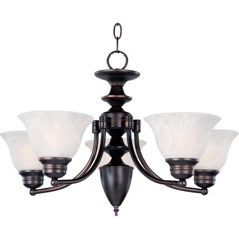 Maxim 2699MROI Malaga Five Light Chandelier, Oil Rubbed Bronze