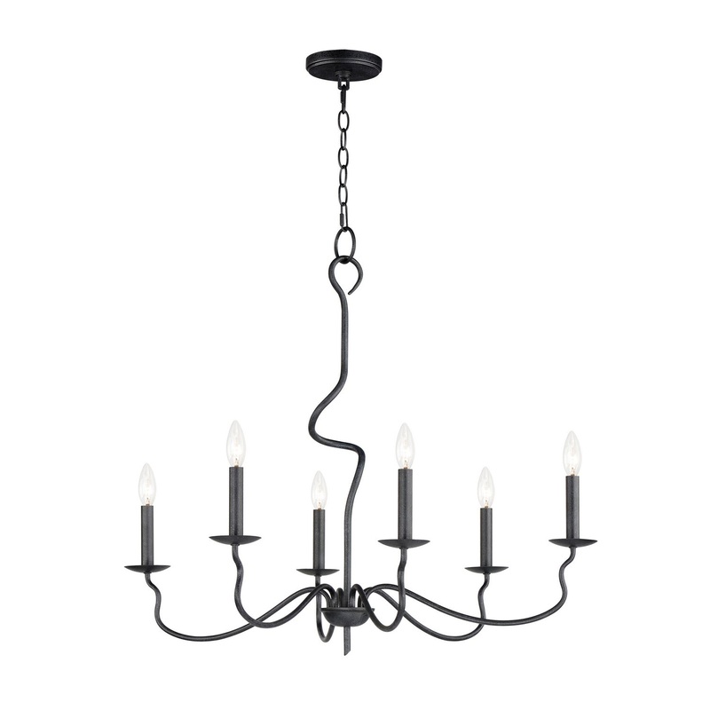 Maxim 27706BO Padrona Six Light Chandelier, Black Oxide