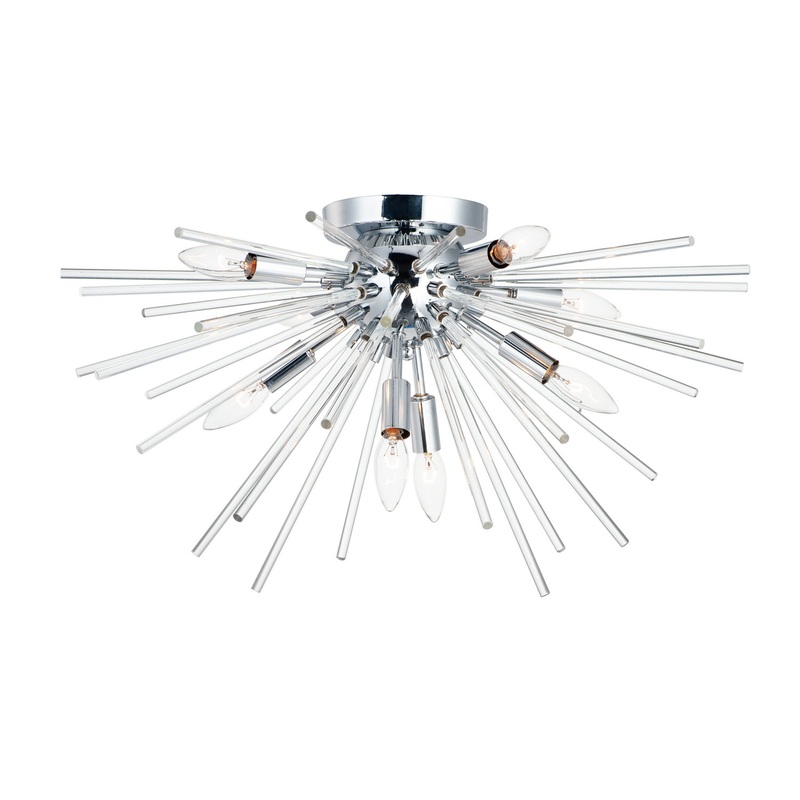 Maxim 28660CLPC Polaris Eight Light Flush Mount, Polished Chrome
