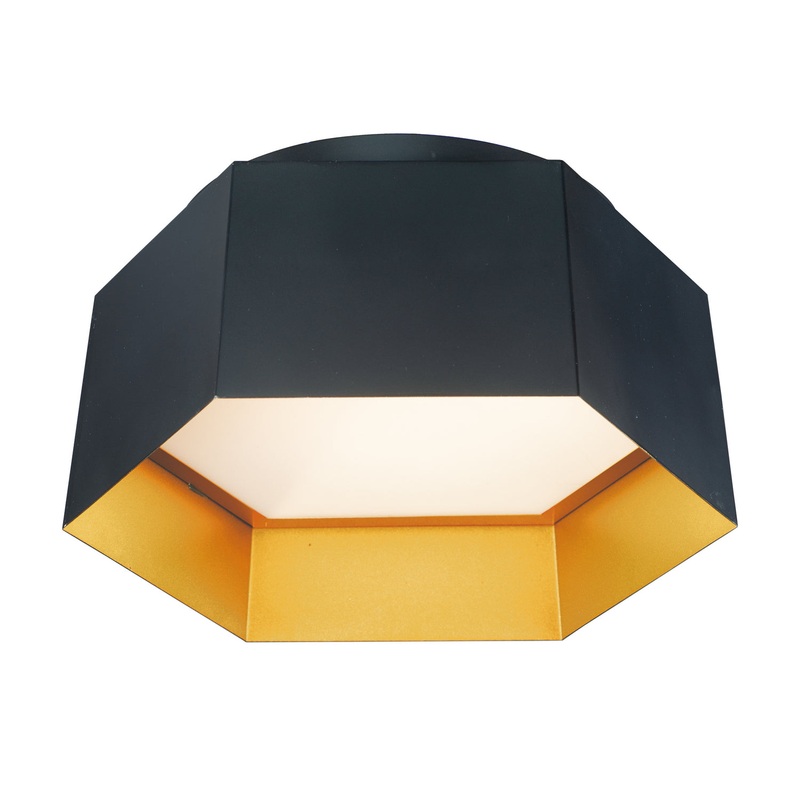 Maxim 30330BKGLD Honeycomb LED Flush Mount, Black / Gold