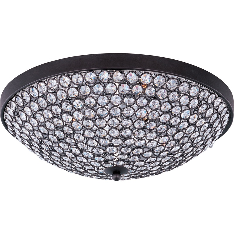 Maxim 39871BCBZ Glimmer Four Light Flush Mount, Bronze
