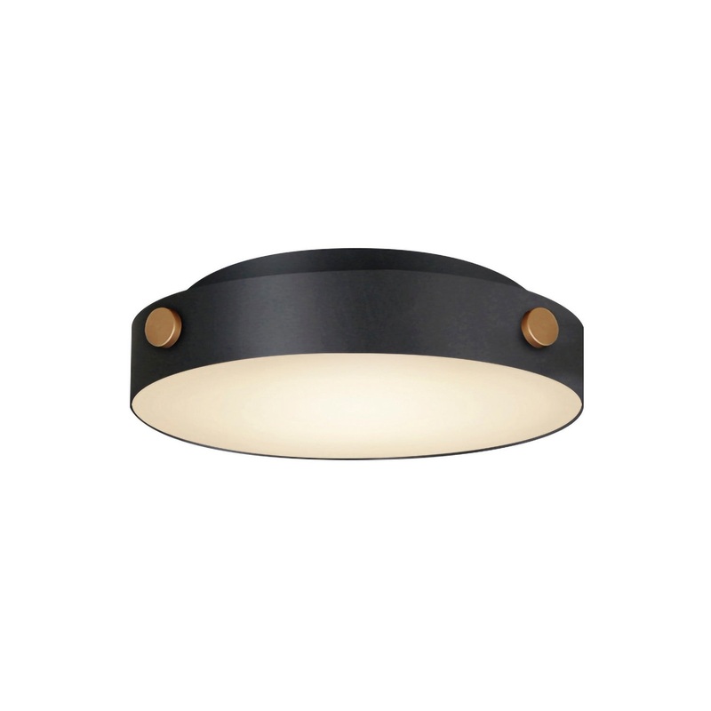 Maxim 42129BKAB Rivet LED Flush Mount, Black / Antique Brass