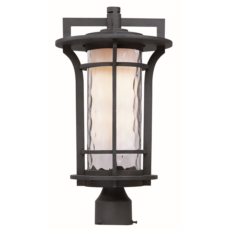 Maxim 65780WGBO Oakville LED E26 LED Outdoor Pole/Post Lantern, Black Oxide