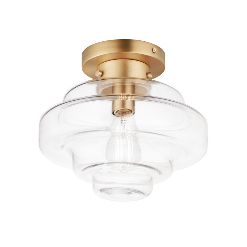 Maxim 11120CLSBR Harbor One Light Flush Mount, Satin Brass