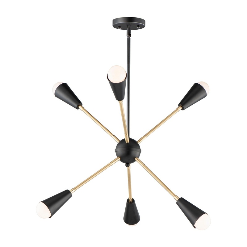 Maxim 11266BKSBR/BUL Lovell LED Pendant, Black / Satin Brass