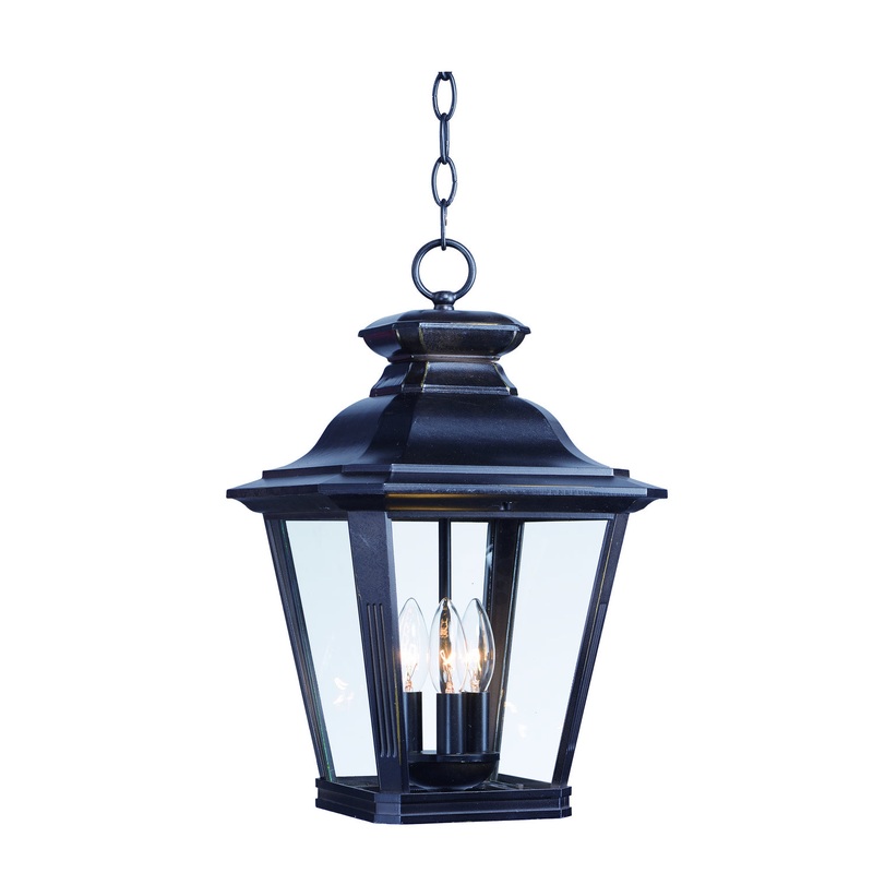 Maxim 1139CLBZ Knoxville Three Light Outdoor Hanging Lantern, Bronze