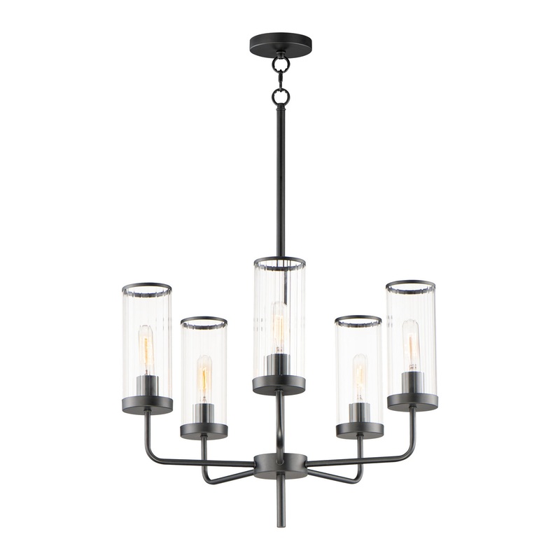 Maxim 11475CRBK Crosby Five Light Chandelier, Black