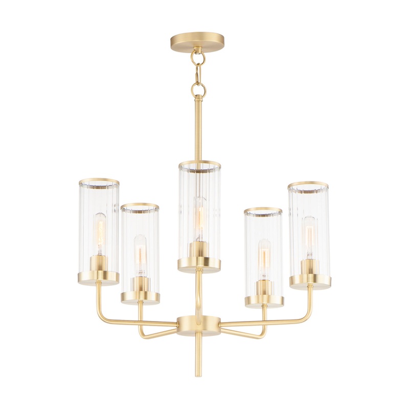 Maxim 11475CRSBR Crosby Five Light Chandelier, Satin Brass