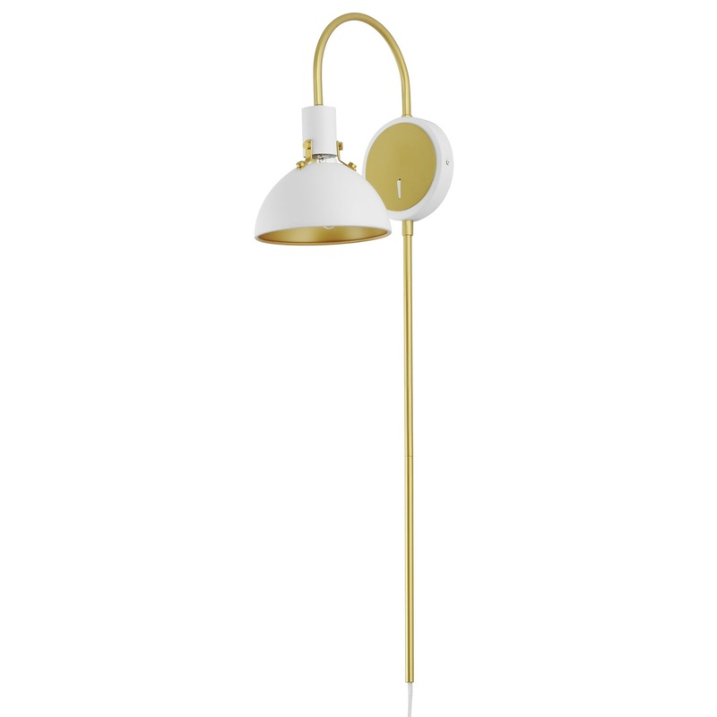 Maxim 12041WTSBR Dawn One Light Wall Sconce, White/Satin Brass