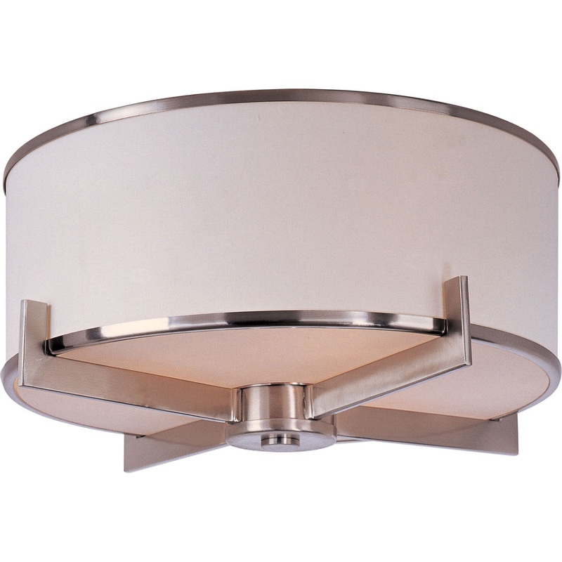Maxim 12050WTSN Nexus Three Light Flush Mount, Satin Nickel