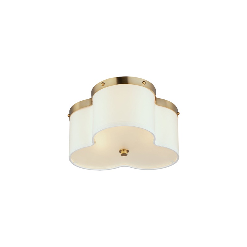 Maxim 12243OFSBR Clover Three Light Flush Mount, Satin Brass