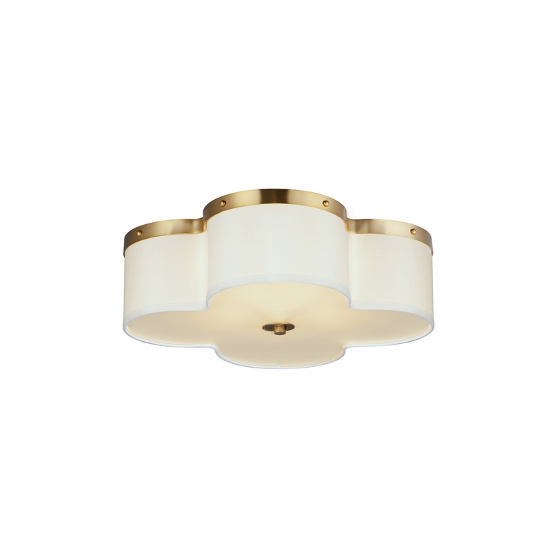 Maxim 12244OFSBR Clover Four Light Flush Mount, Satin Brass