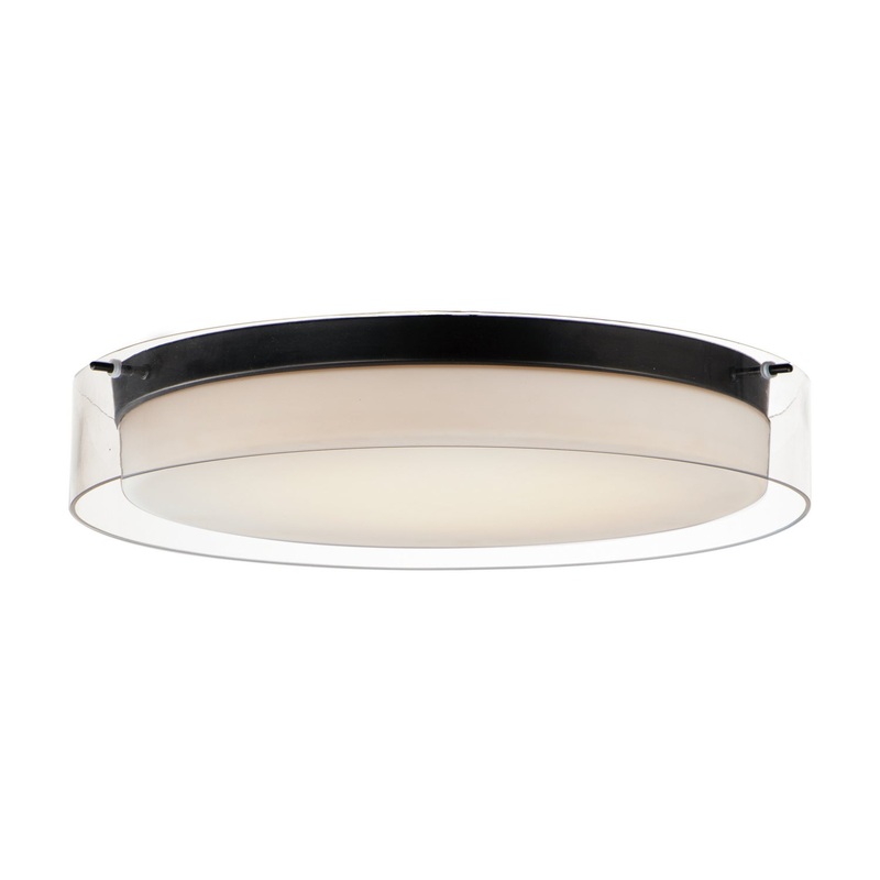 Maxim 12286CLSWBK Duo LED Flush Mount, Black