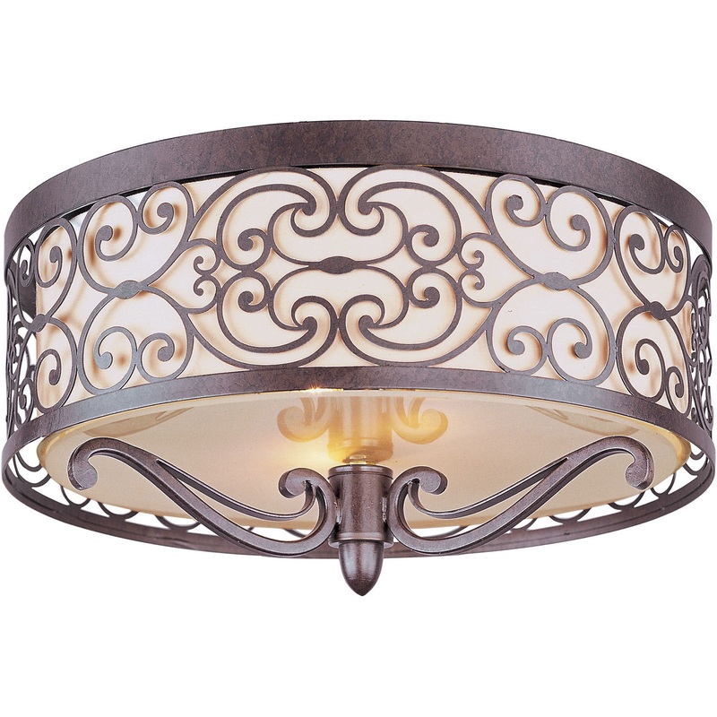 Maxim 21151WHUB Mondrian Two Light Flush Mount, Umber Bronze