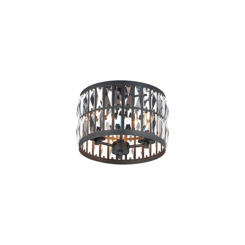Maxim 21810BCBK Madeline Three Light Flush Mount, Black