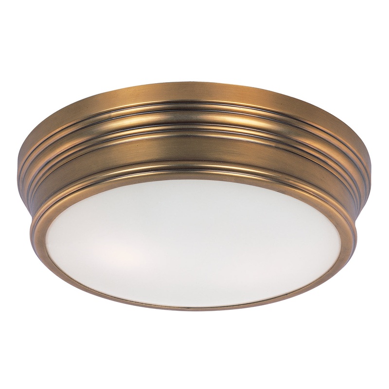 Maxim 22370SWNAB Fairmont Two Light Flush Mount, Natural Aged Brass