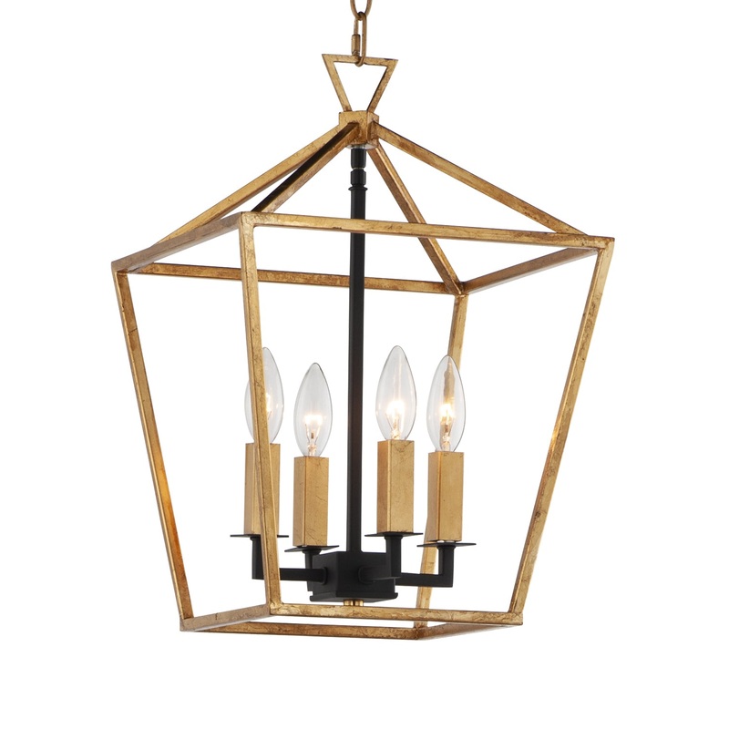Maxim 25152GLTXB Abode Four Light Chandelier, Gold Leaf / Textured Black
