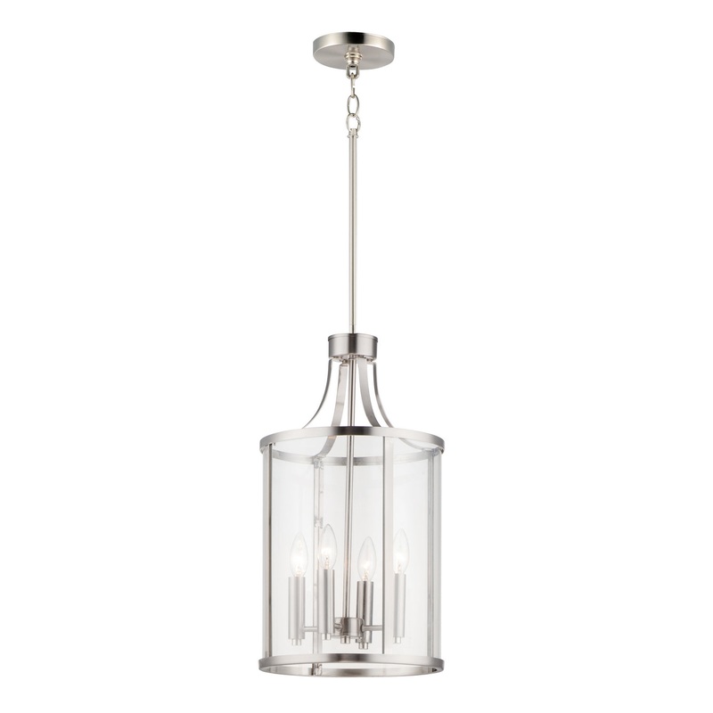 Maxim 25253CLSN Sentinel Four Light Pendant, Satin Nickel