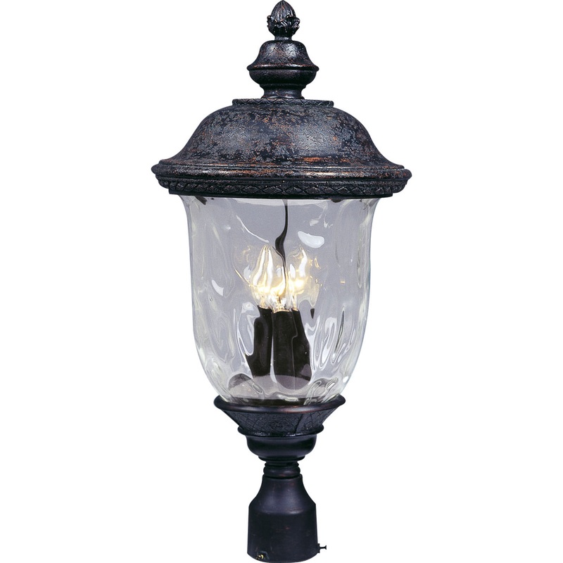Maxim 40420WGOB Carriage House VX Three Light Outdoor Pole/Post Lantern, Oriental Bronze