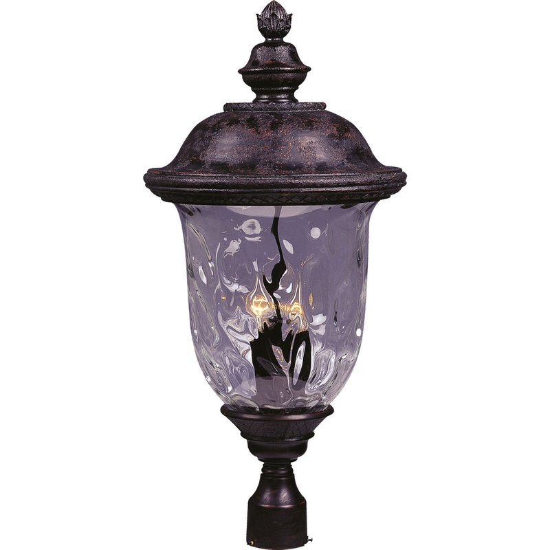 Maxim 40421WGOB Carriage House VX Three Light Outdoor Pole/Post Lantern, Oriental Bronze