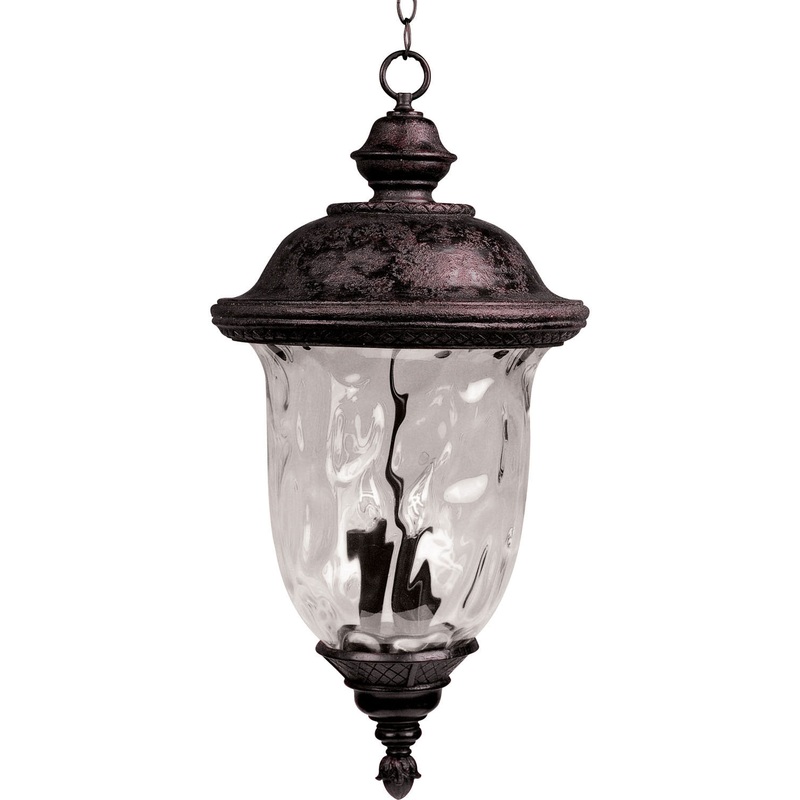 Maxim 40427WGOB Carriage House VX Three Light Outdoor Hanging Lantern, Oriental Bronze